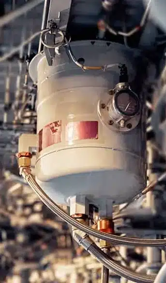 close up of pneumatic system equipment